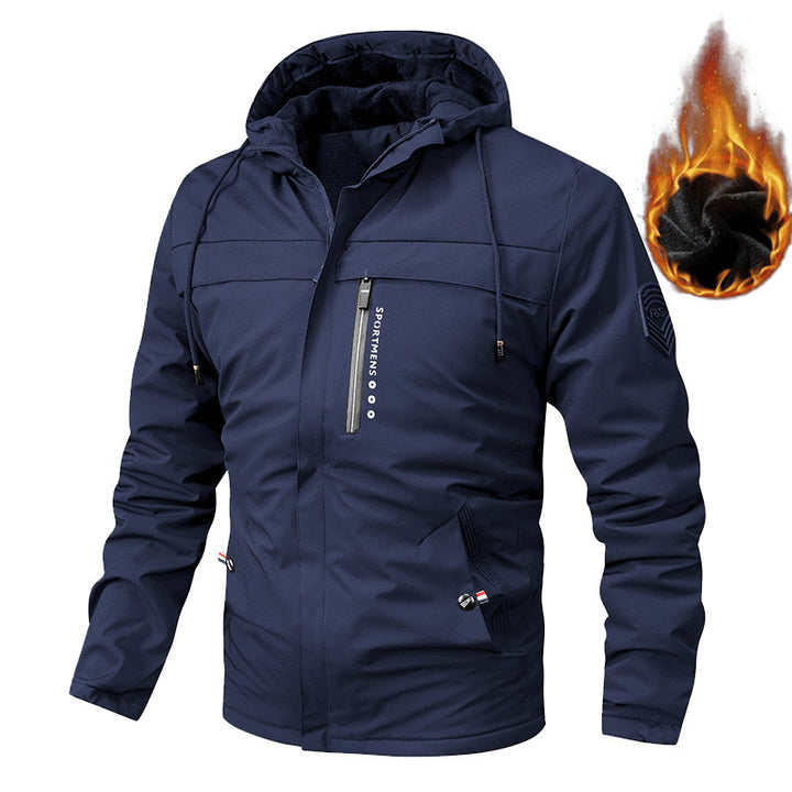 Herren nan gepolsterte Softshell-Thermojacke mit Kapuze und kuscheligem Fleecefutter Drune