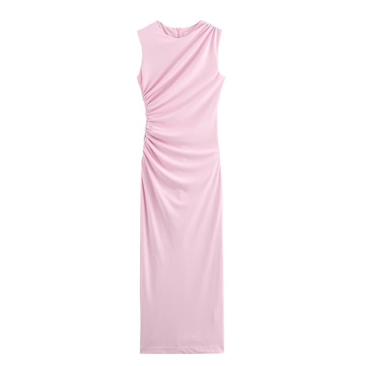 Damen elegantes Maxikleid mit raffinierten Drapierungen Drune