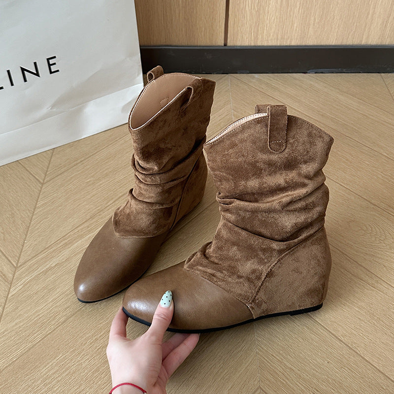 Damen Modische Stiefeletten mit schickem Falten-Design Drune