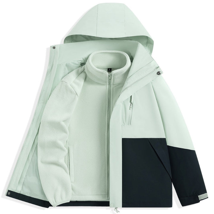 Herren zweilagiger Outdoorparka mit herausnehmbarer Fleece-Innenjacke und Kapuze Drune
