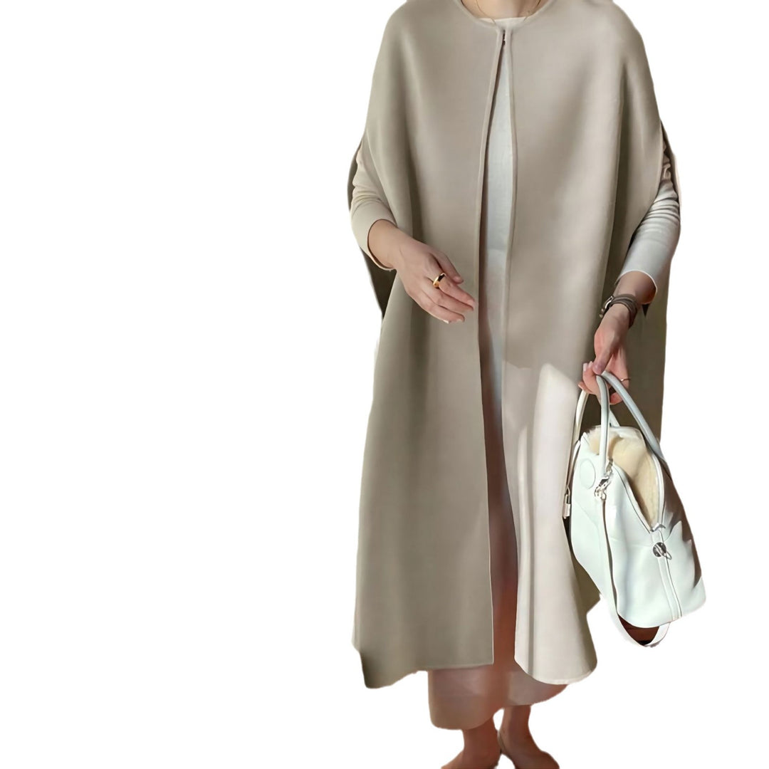 Damen elegantes Poncho-Gilet aus hochwertigem Wollmix Drune