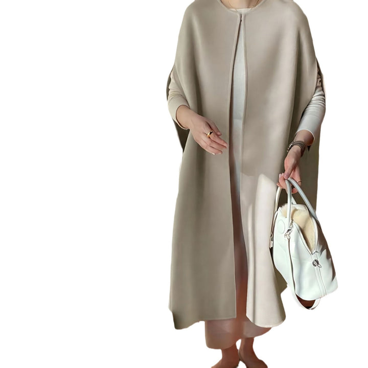 Damen elegantes Poncho-Gilet aus hochwertigem Wollmix Drune