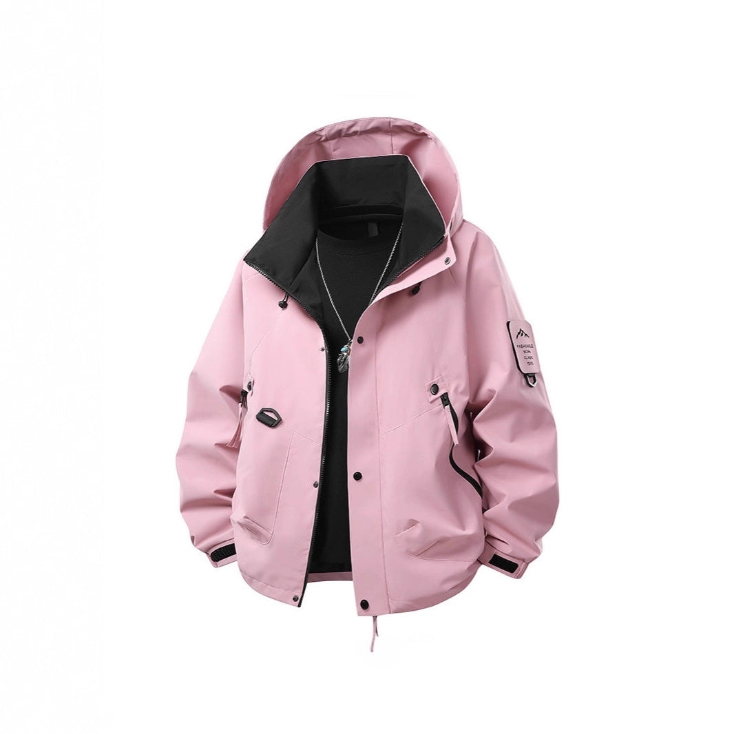 Herren Wasserdichte Outdoor‑Utility‑Regenjacke mit Kapuze, Mehrfachtaschen und verstellbarem Saum Drune