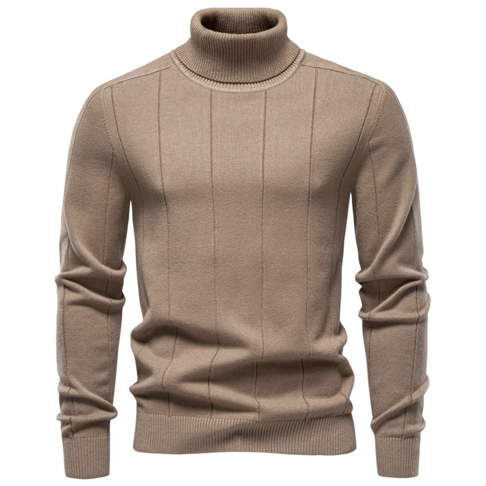 Herren Rollkragenpullover aus hochwertigem Feinstrick mit vertikaler Strukturnaht Drune