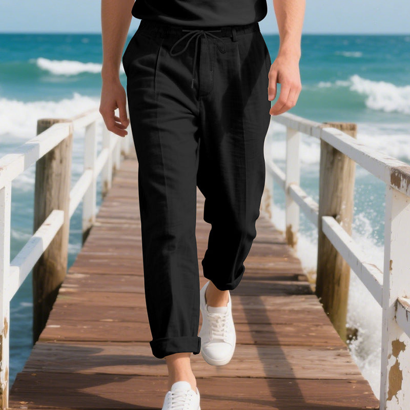Herren leichte, atmungsaktive Strandhose mit verstellbarem Kordelzug und praktischen seitlichen Taschen Drune