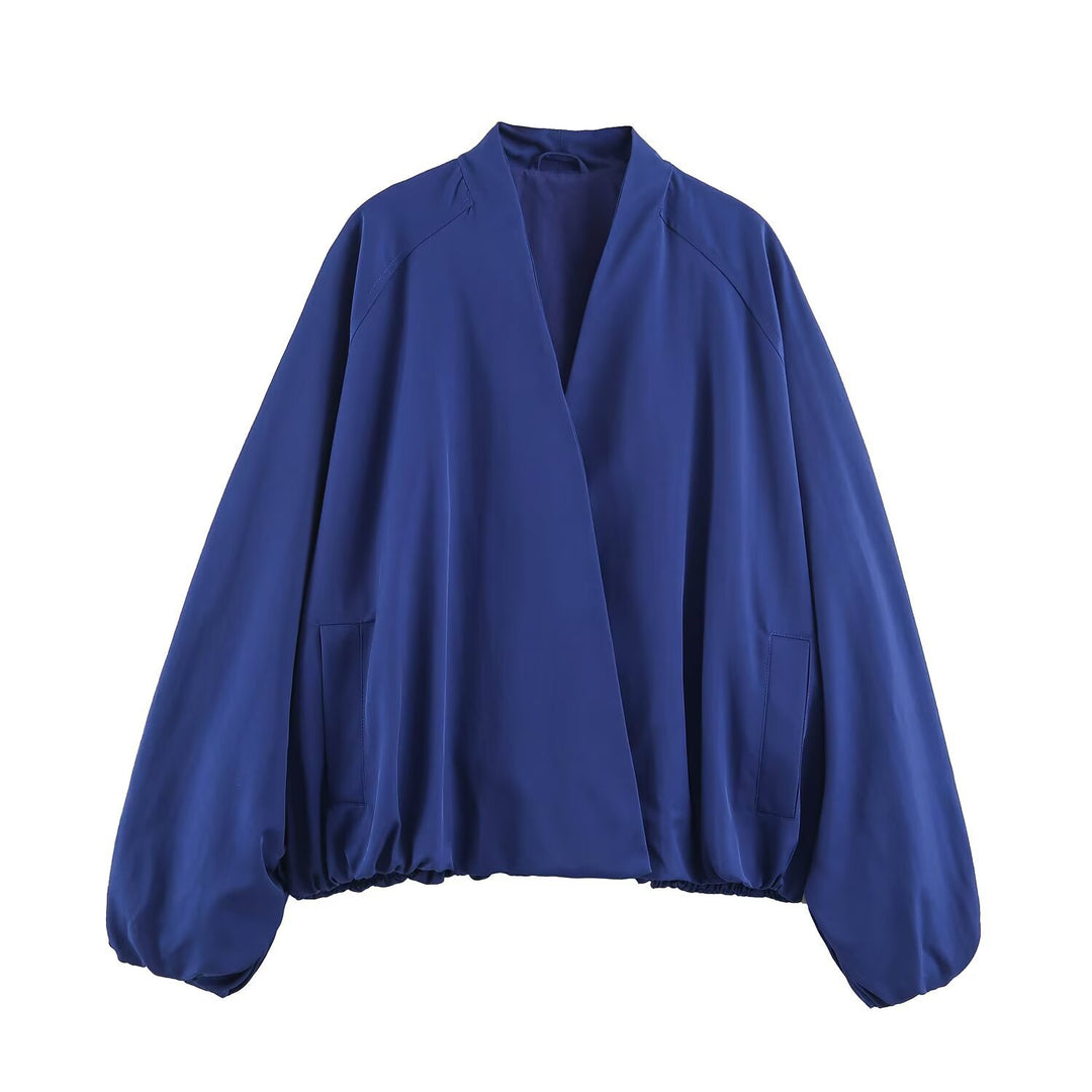 Damen Leichte Oversize-Blousonjacke mit offenem Kimonoausschnitt Drune