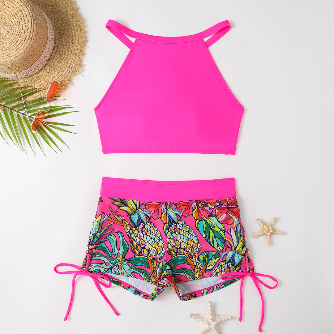 Damen Sportliches Bikiniset mit buntem Muster Drune