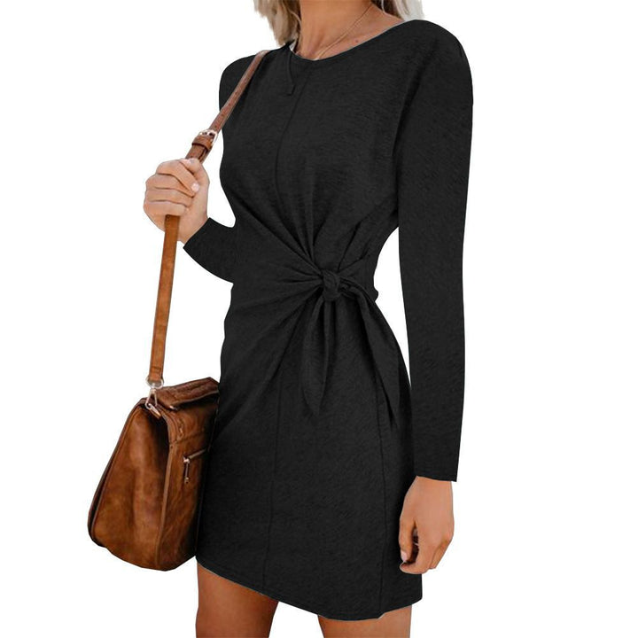 Damen Kurzarm Kleid mit Knoten-Detail und elegantem Schnitt Drune