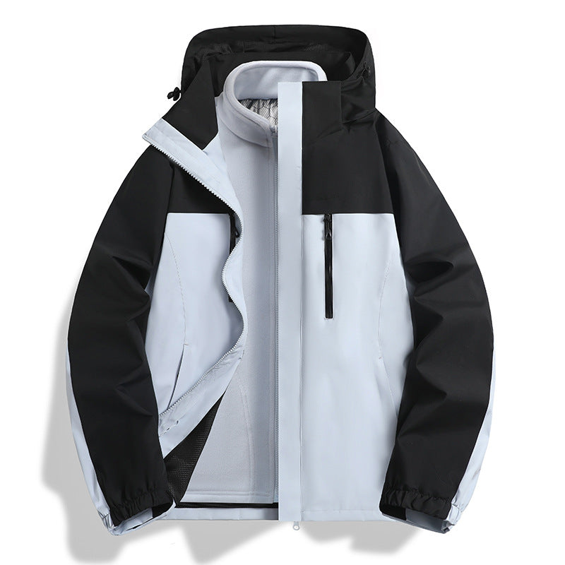 Herren Zwei-in-eins Softshell-Hybridjacke mit abnehmbarer Fleece-Innenjacke und wasserabweisender Membran Drune