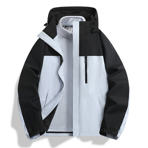 Herren Zwei-in-eins Softshell-Hybridjacke mit abnehmbarer Fleece-Innenjacke und wasserabweisender Membran Drune