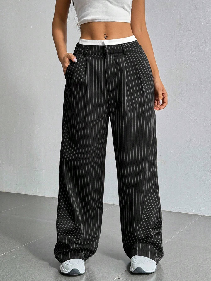 Damen klassische Hochwasserhose mit schrägen Taschen Drune