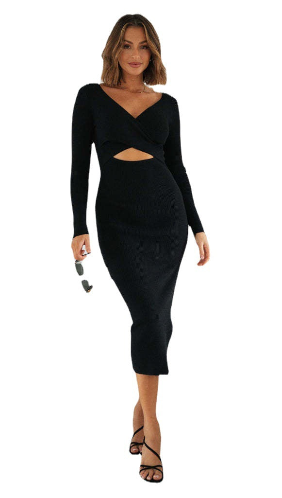 Damen Midi-Kleid mit Cut-Out-Design und seitlichem Schlitz Drune
