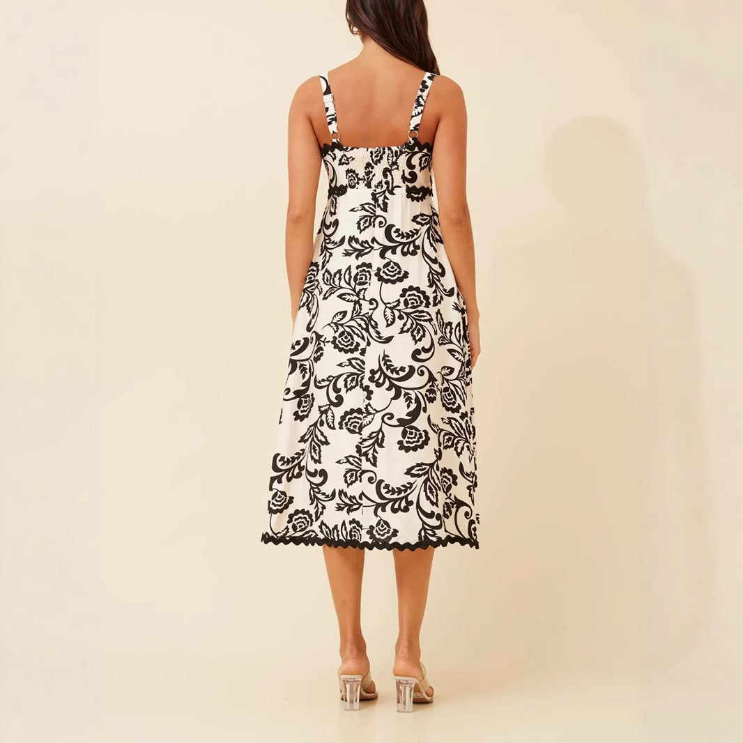 Damen Maxikleid mit floralem Design und praktischen Taschen Drune
