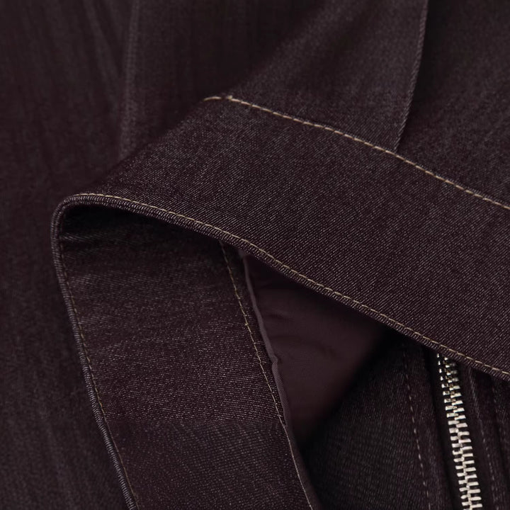 Damen Kurze Boxy-Jeansjacke mit durchgehendem Reißverschluss und aufgesetzten Klappentaschen Drune