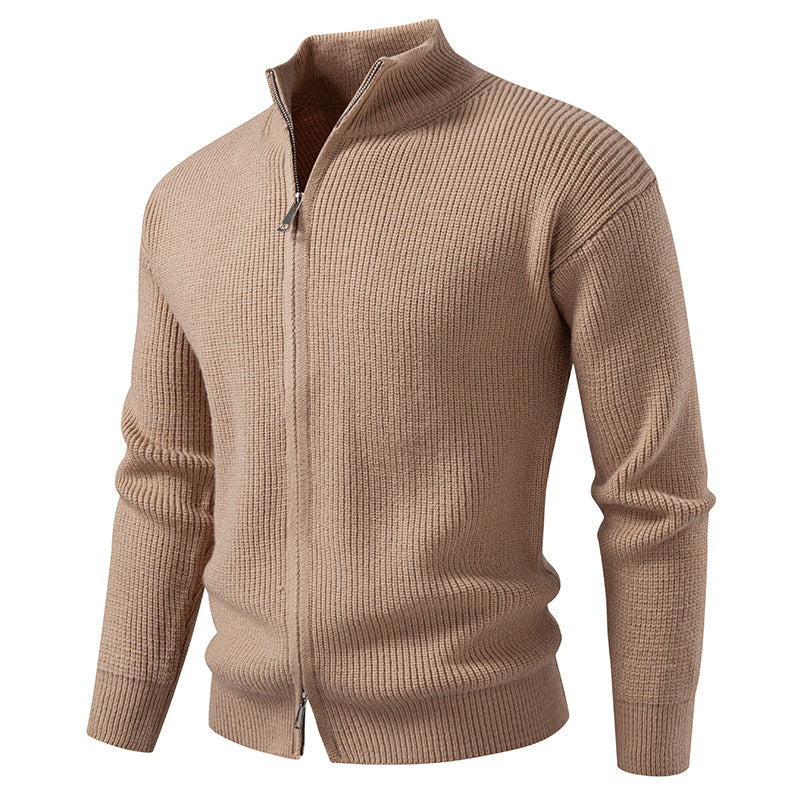 Herren Strickjacke mit hohem Kragen und innovativem Reißverschluss Drune
