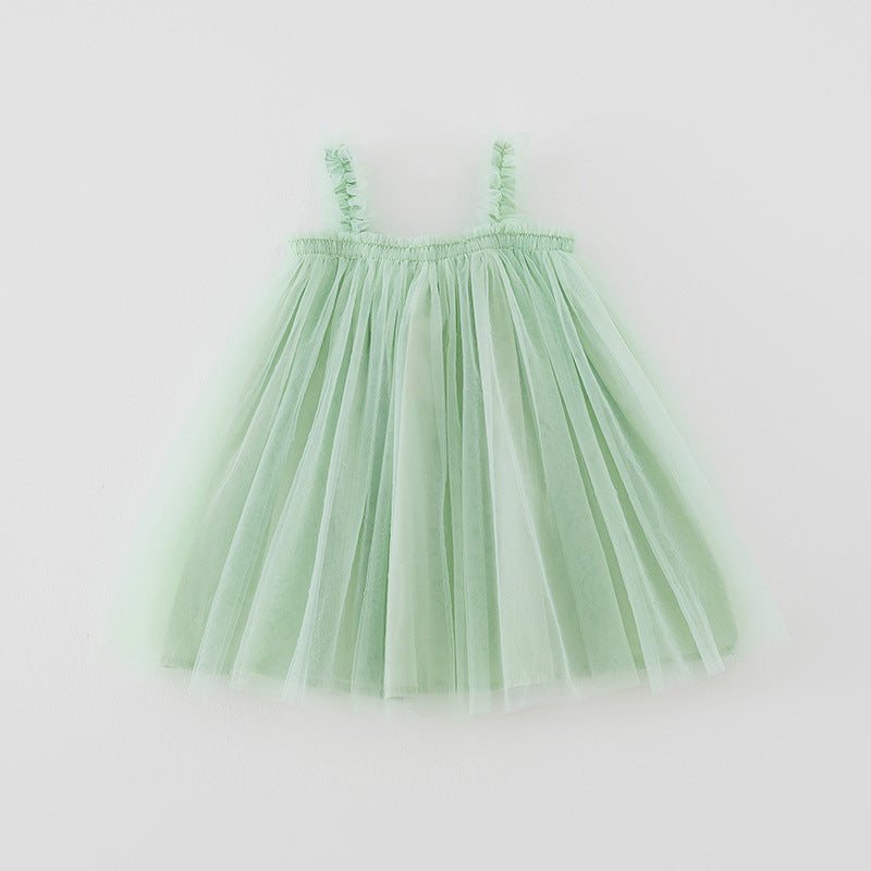 Mädchen Tüll Twirl Kleid mit Rüschen-Trägern Drune