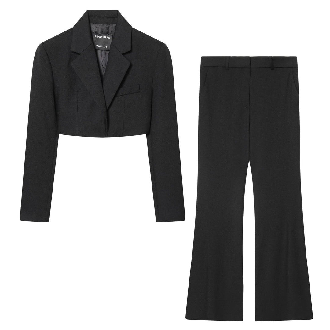 Damen nan taillierte Highwaist-Schlaghose mit verdeckter Frontleiste, Bügelfalte und Eingrifftaschen Drune