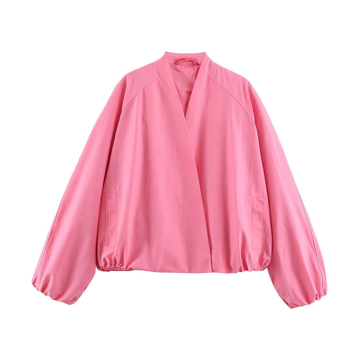 Damen Leichte Oversize-Blousonjacke mit offenem Kimonoausschnitt Drune