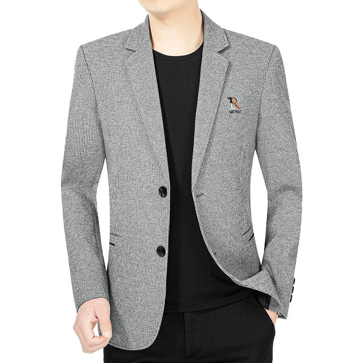 Herren Strukturierter Strickblazer mit Reverskragen und aufgesetzten Taschen Drune