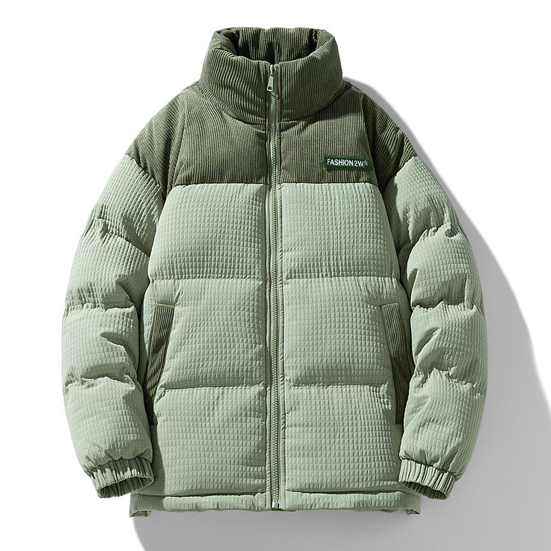 Herren Wattierte Cordoptik Steppjacke mit hohem Stehkragen und Thermofutter Drune