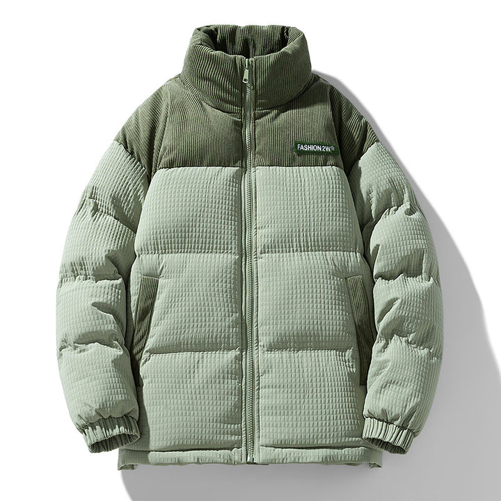 Herren Wattierte Cordoptik Steppjacke mit hohem Stehkragen und Thermofutter Drune