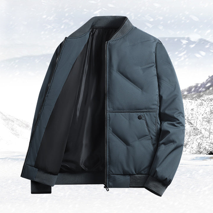 Herren isolierte Quilted-Bomberjacke mit Softshell-Außenmaterial, wärmender Thermofütterung und Druckknopf-Eingrifftaschen Drune