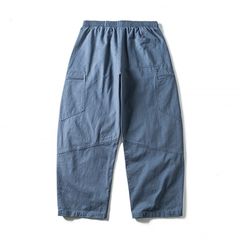 Unisex Weitgeschnittene Cargo-Hose mit elastischem Bund, Kordelzug und Utility-Taschen Drune