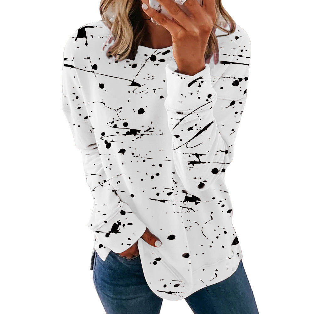 Damen Kreatives Sweatshirt mit Farbklecks-Design Drune