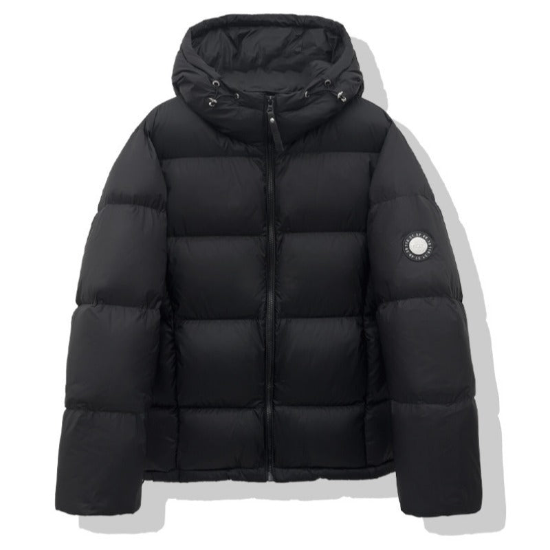 Damen Kurz-Pufferjacke mit XXL-Kapuze und quadratischer Steppung Drune