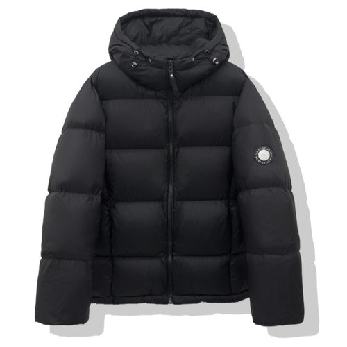 Damen Kurz-Pufferjacke mit XXL-Kapuze und quadratischer Steppung Drune