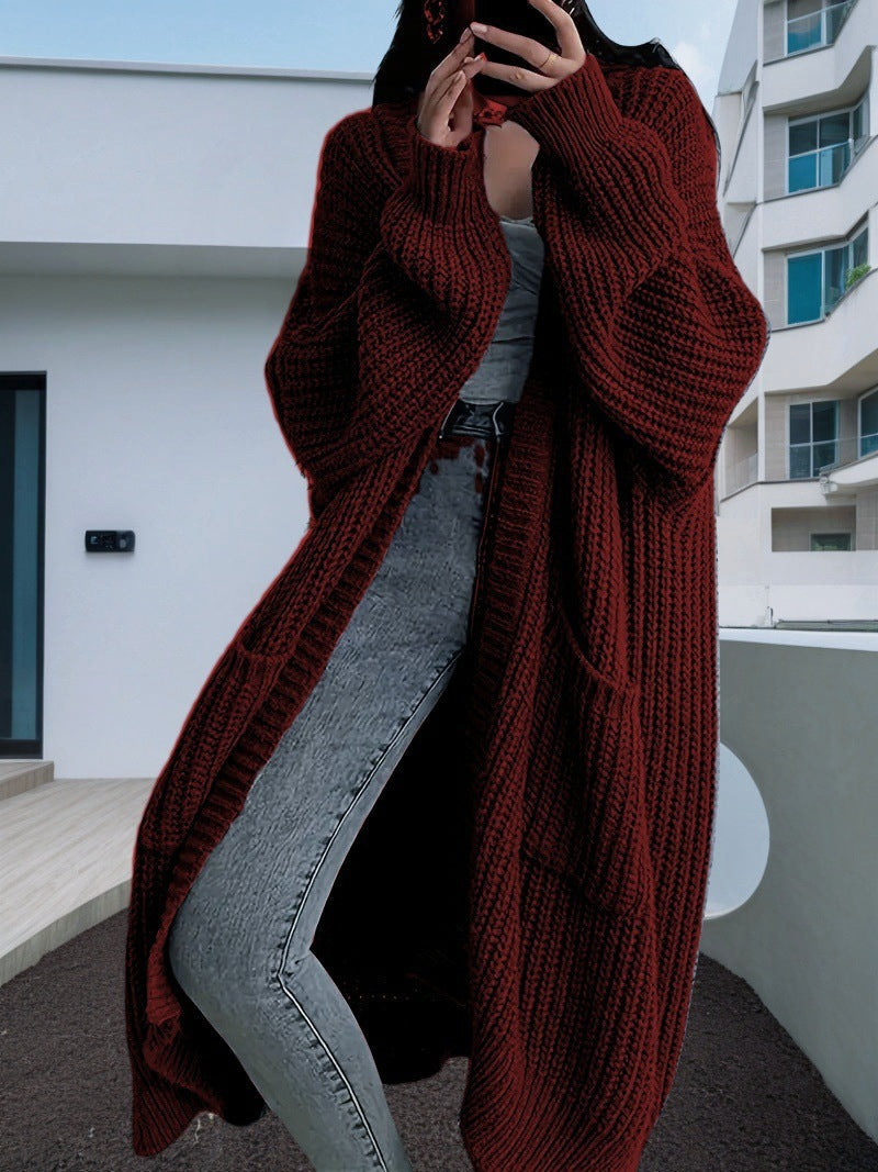 Damen Großer Strickcardigan mit offenen Ärmeln und gemütlichem Schnitt Drune