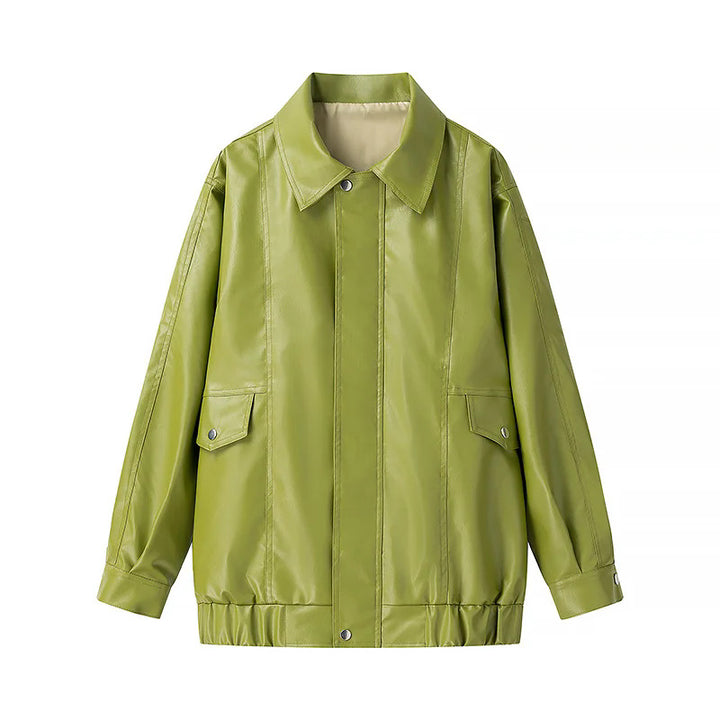 Damen Kunstlederjacke mit praktischen Taschen und modernem Schnitt Drune