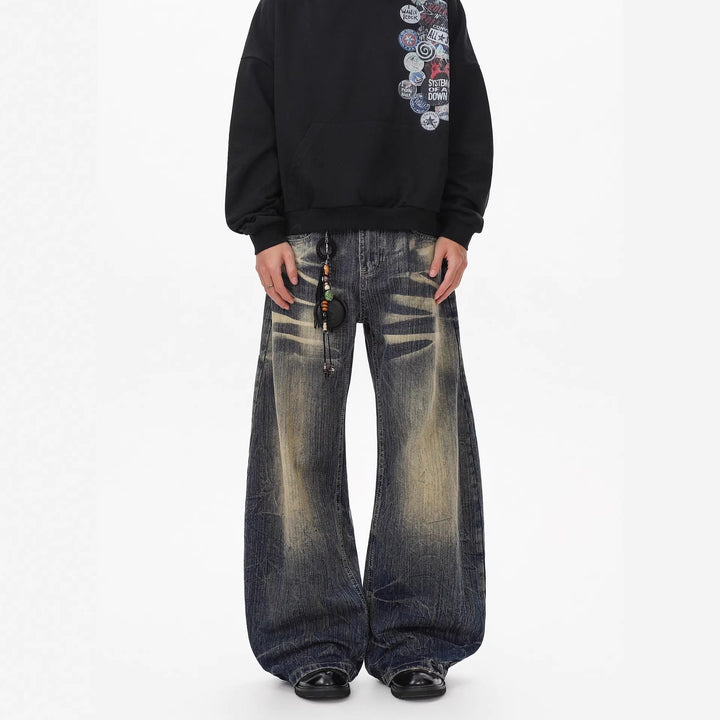 Herren Lässige Ultra-Baggy Jeans Drune