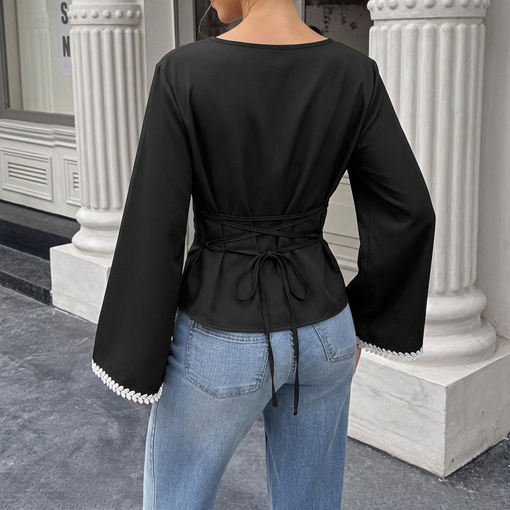 Damen Elegantes Oberteil mit Spitzendetails Drune