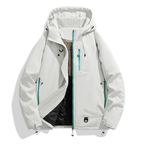 Herren technischer Kapuzenparka mit winddichter Membran, isolierter Innenlage und Multifunktions-Taschen Drune