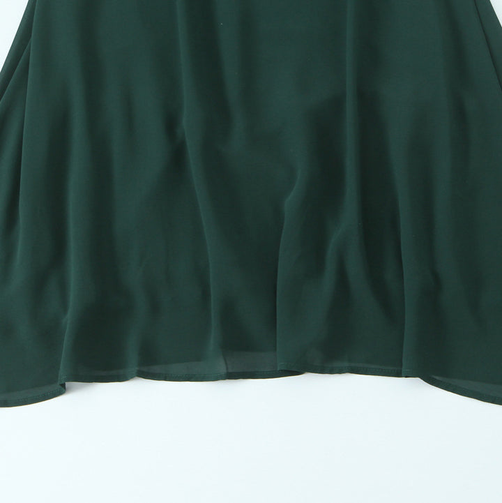 Damen elegantes Maxikleid mit voluminösen Puffärmeln und schwingendem Rock Drune