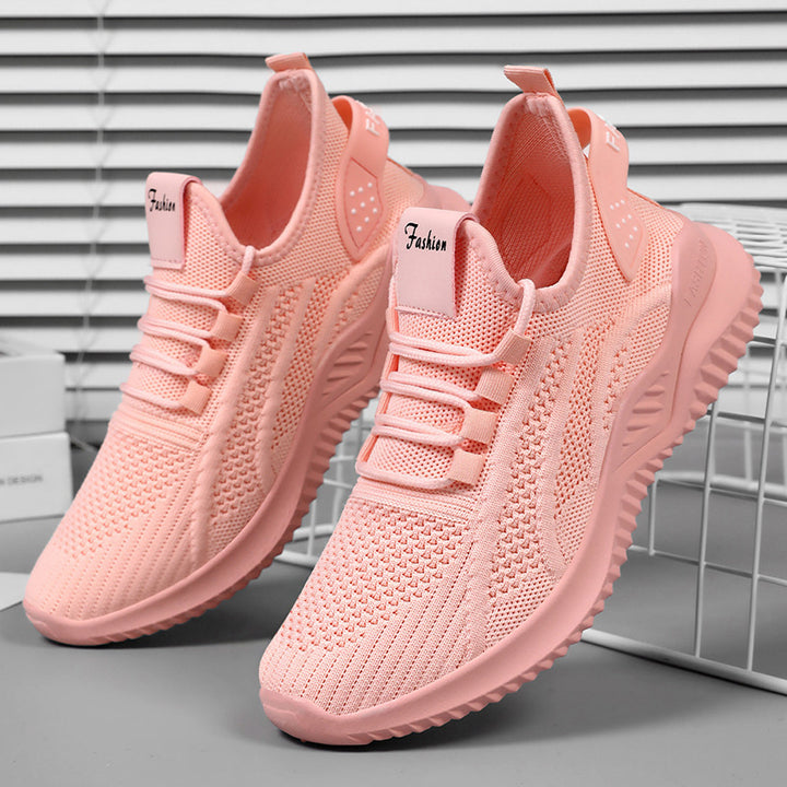 Damen nan gestrickter Sockensneaker mit Fersenstabilisator, reaktiver Leicht-EVA-Zwischensohle und elastischer Schnellzug-Schnürung Drune