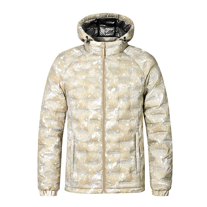 Herren Modische Steppjacke mit Kapuze und innovativem Design Drune