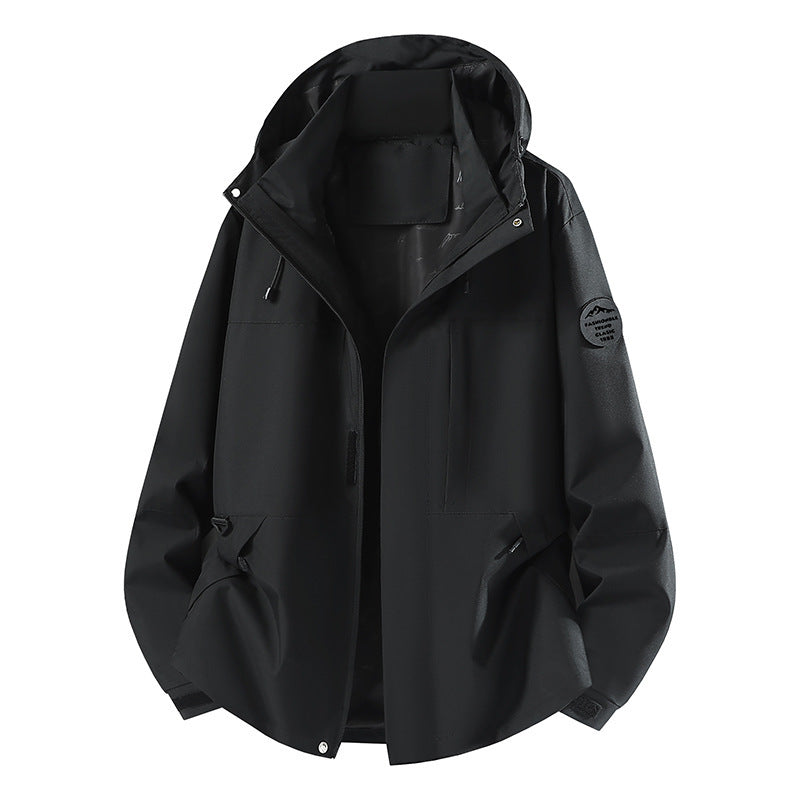 Herren Technische Softshell-Kapuzenjacke mit verdecktem Frontreißverschluss und Multifunktions-Taschen Drune
