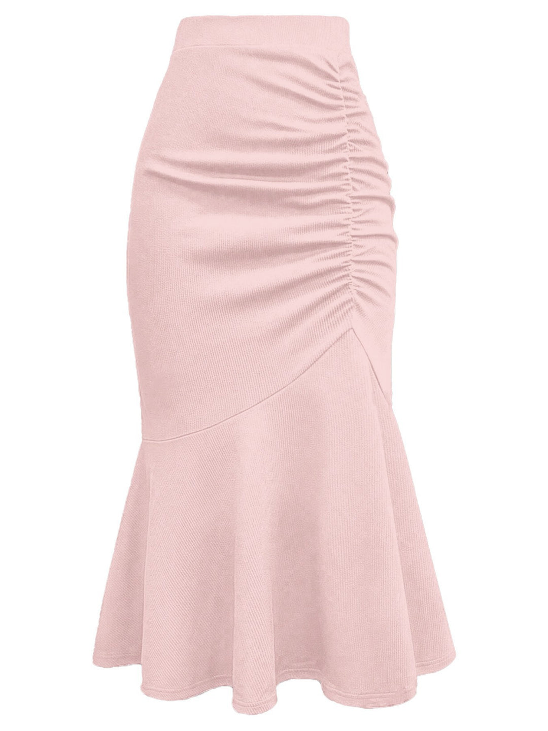 Damen eleganter Midirock mit asymmetrischem Schnitt und Raffung Drune