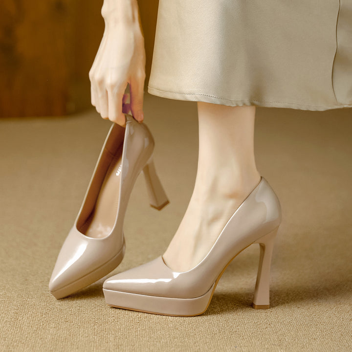 Damen Glamouröse High Heels mit Plateau und spitz zulaufendem Design Drune