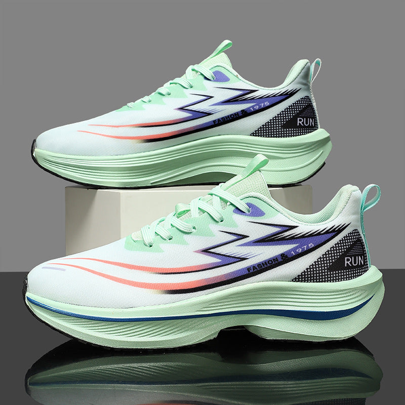Unisex gedämpfte Straßenlauf-Sneaker mit doppelschichtiger Komfort-Zwischensohle und reflektierenden Designstreifen Drune