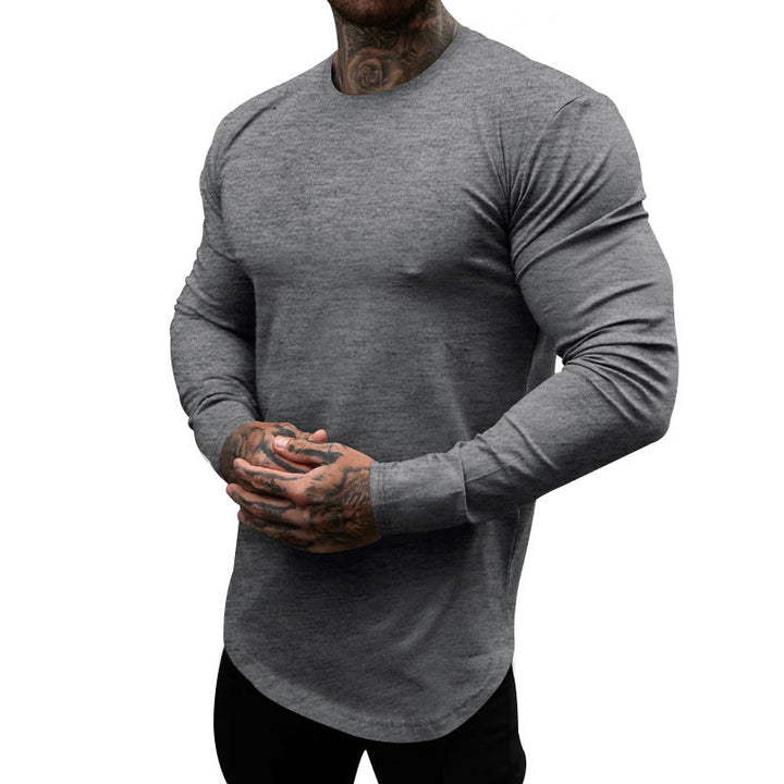 Herren Langarmshirt aus weichem, elastischem Baumwollmix mit Rundhalsausschnitt Drune