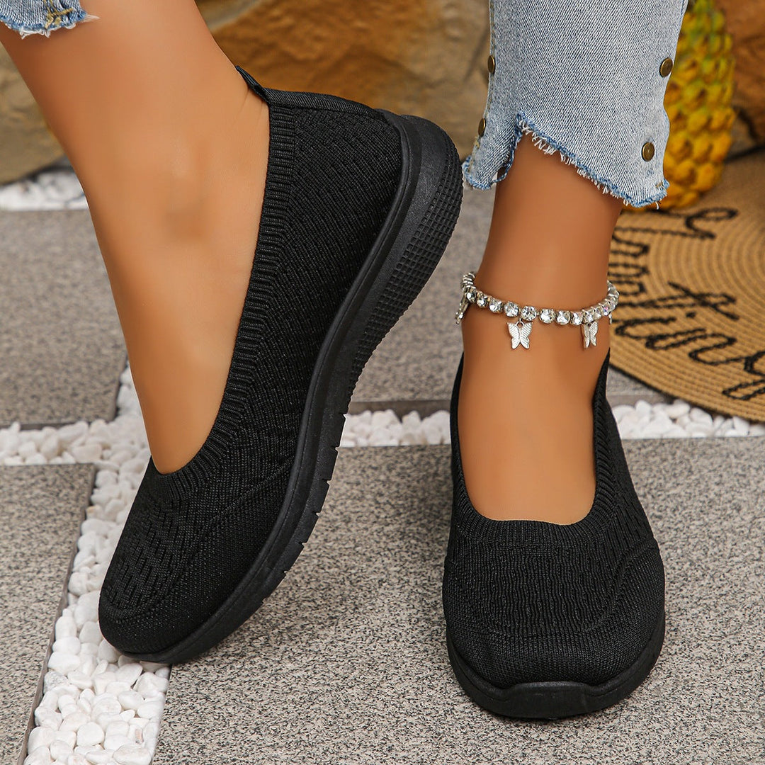Damen Slip-On Freizeitschuhe mit atmungsaktivem Obermaterial Drune