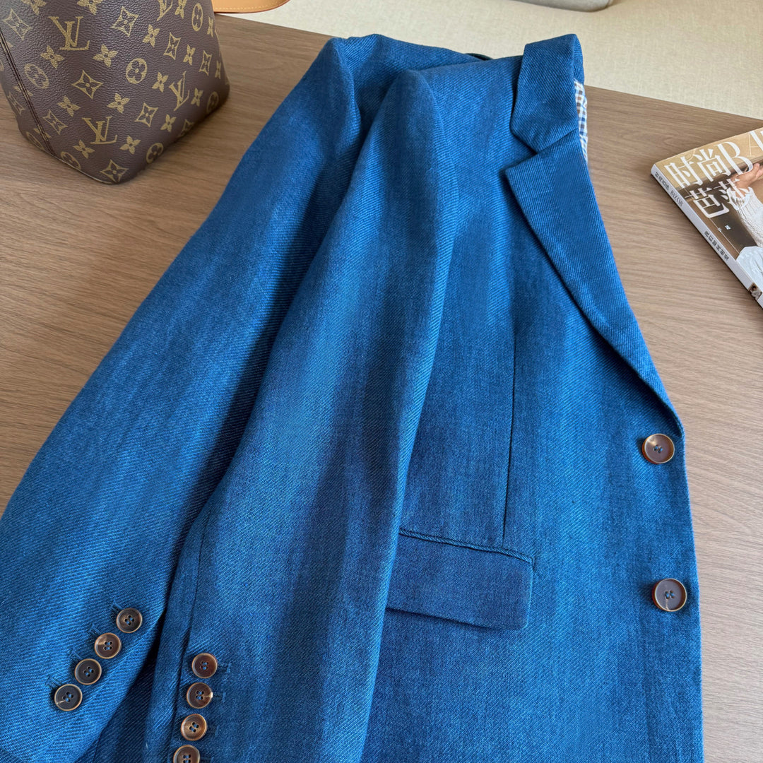 Damen Eleganter Blazer aus hochwertigem Leinen Drune