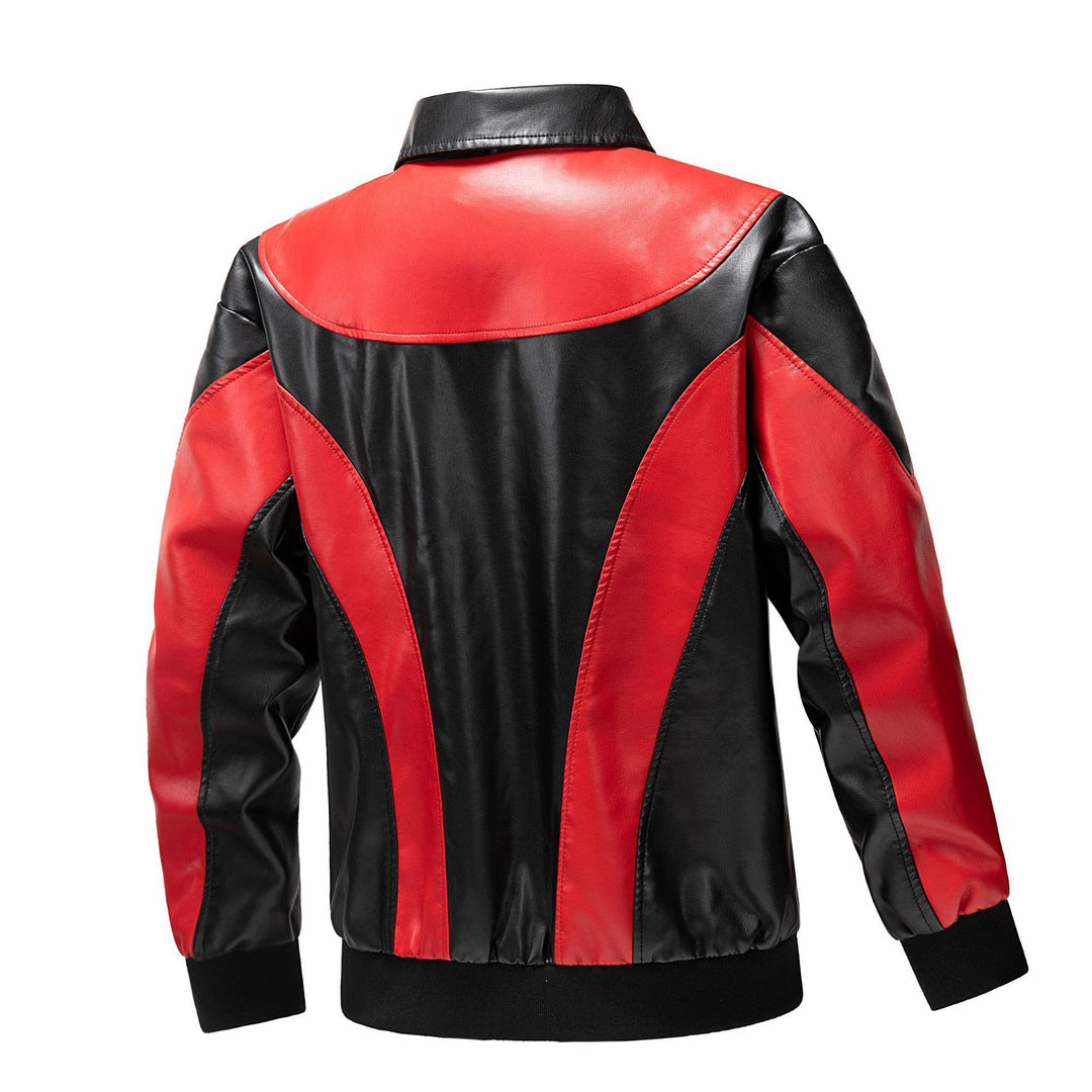 Herren Sportliche Lederjacke Drune
