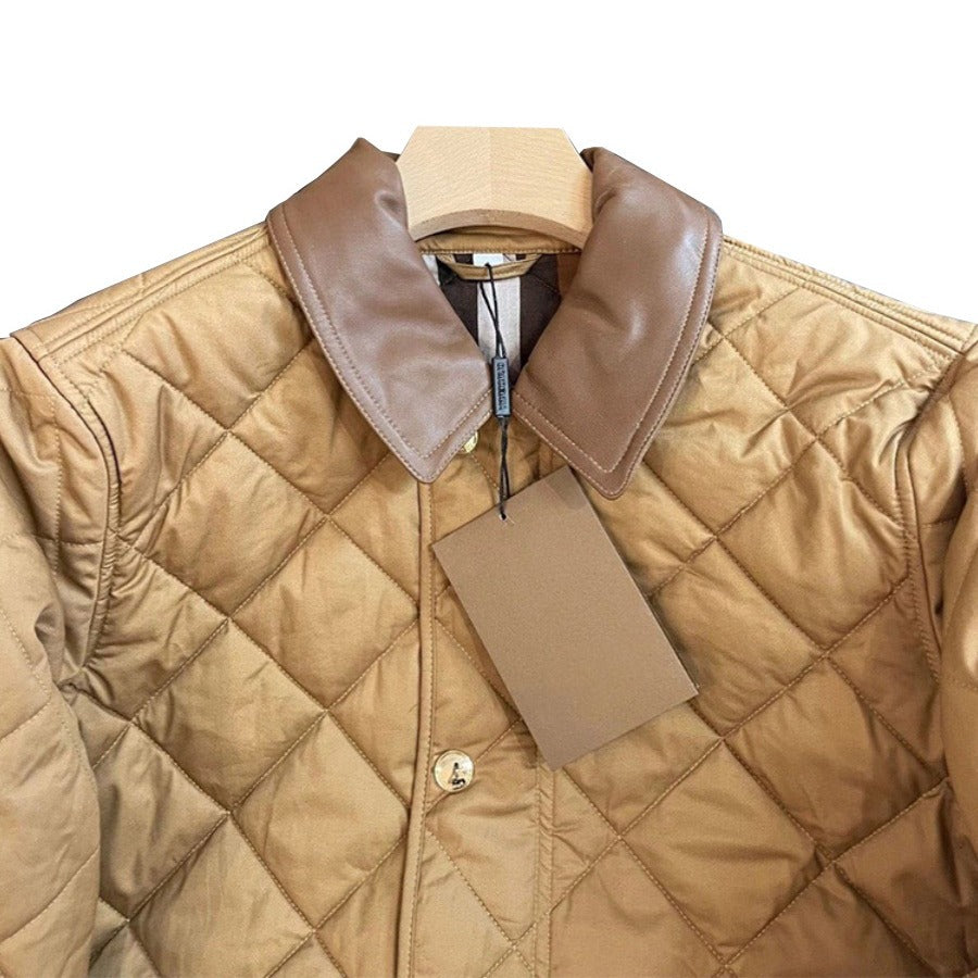 Damen gesteppte Übergangsjacke mit Lederkragen Drune