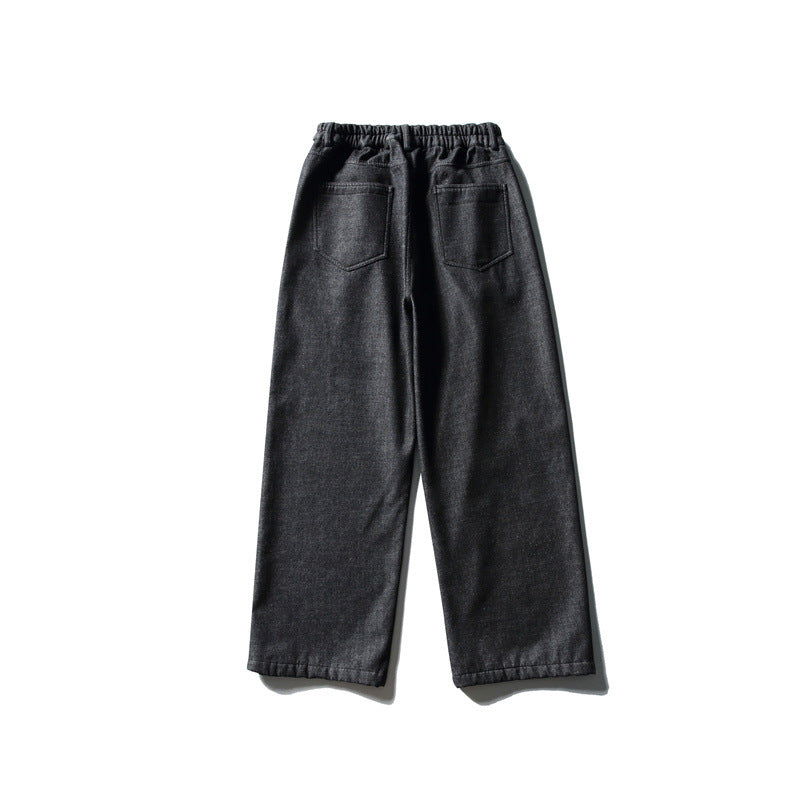 Damen Hochtaillierte weite Bundfaltenhose mit geradem Bein und Eingrifftaschen Drune