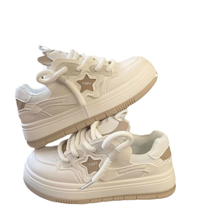 Damen Chunky Plateausneaker mit Stern-Applikation, gepolstertem Kragen und atmungsaktivem Obermaterial Drune