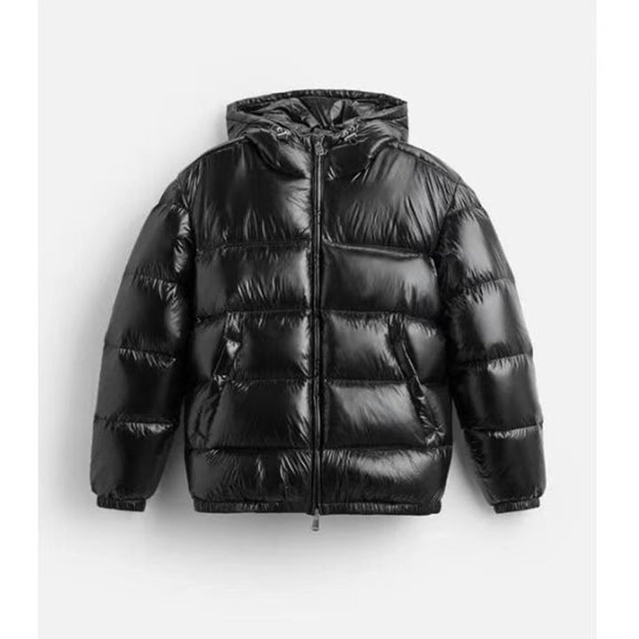 Damen Oversized Steppjacke mit Kapuze und Hochglanzfinish Drune